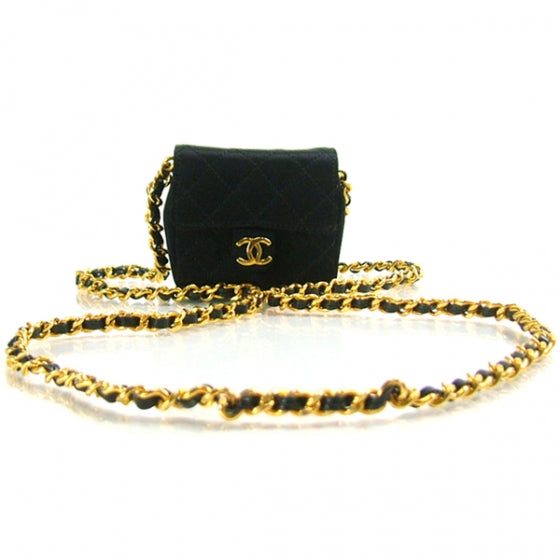 Chanel Satin Tiny Baby Mini Flap Black 1 of 9