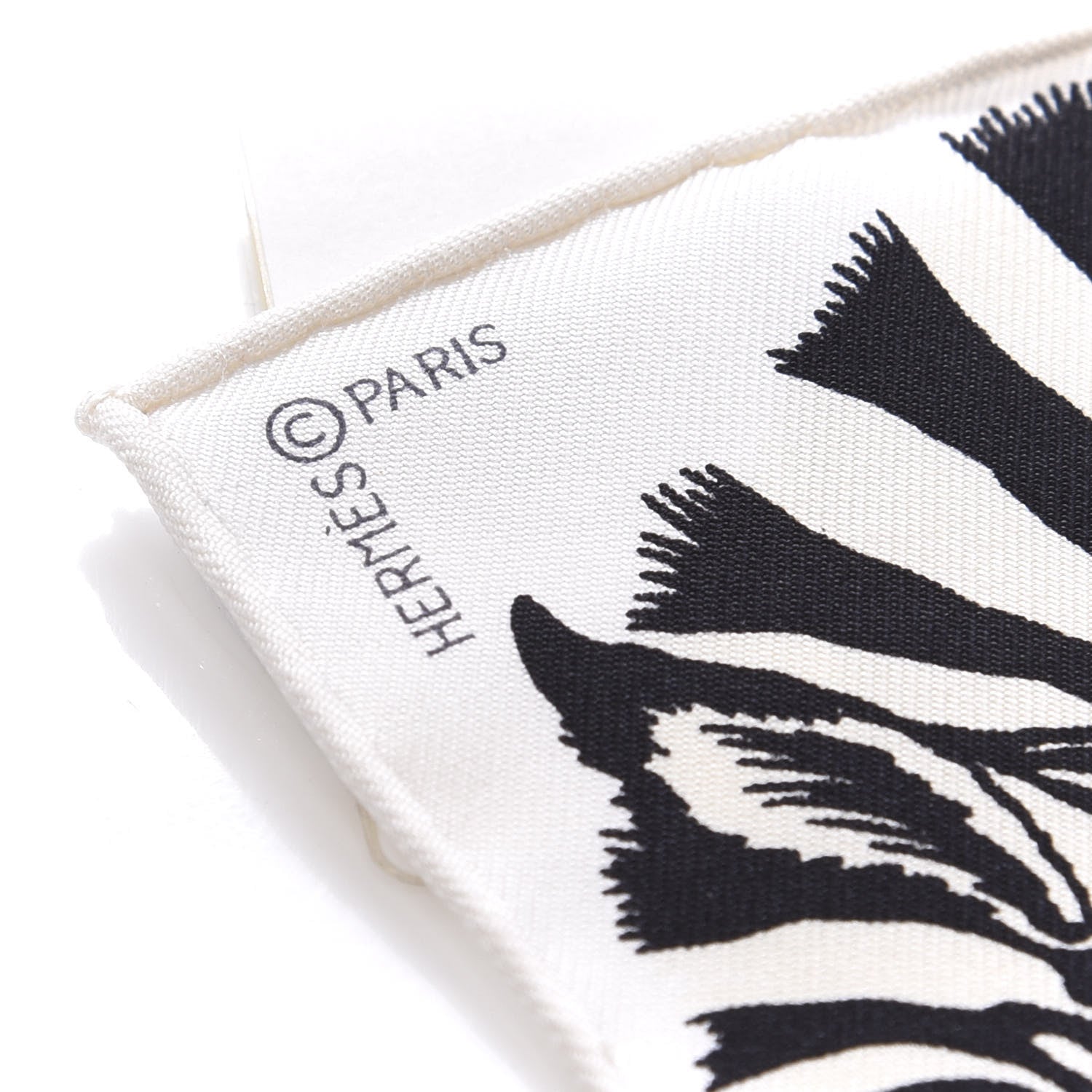 Hermes Silk Zebra Pegasus Nano Scarf 20 Black White 2 of 4