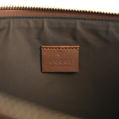 Gucci GG Supreme Monogram Web Kingsnake Embroidered Large Zip Pouch Brown 6 of 12