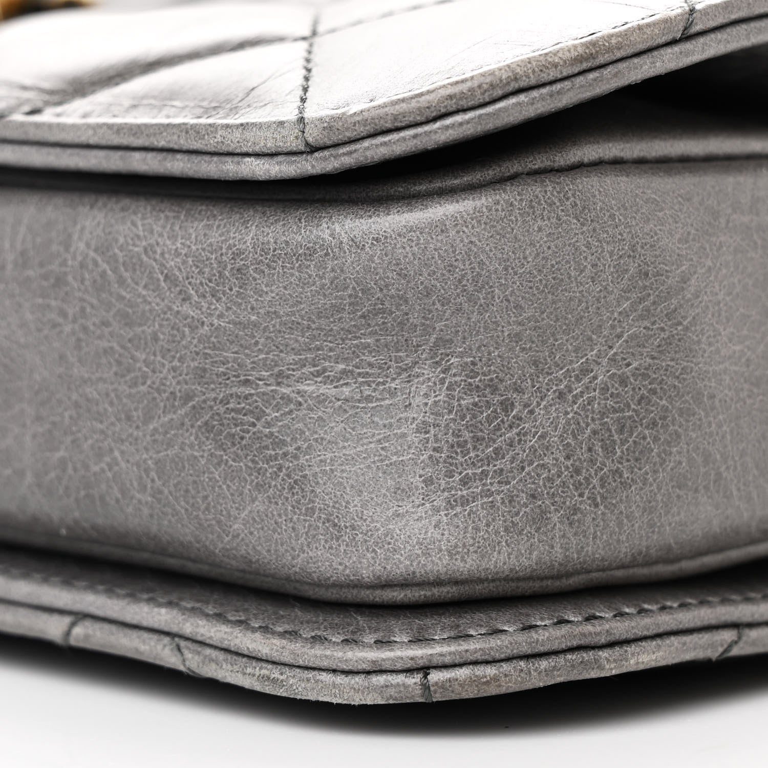 Chanel Glazed Calfskin Quilted Large Perfect Edge Flap Grey 11 of 11