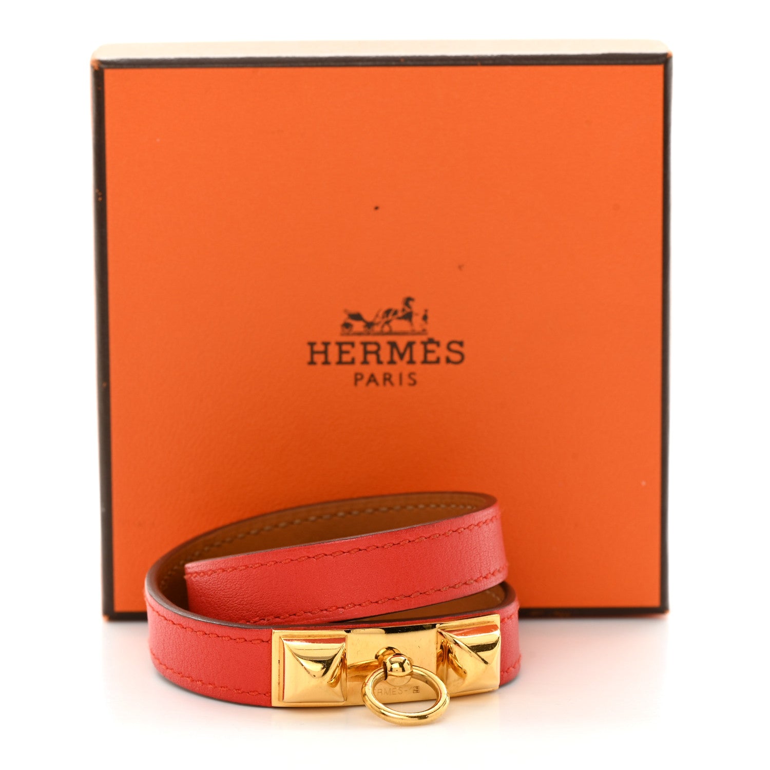 Hermes Swift Rivale Double Tour Bracelet XS Rouge Casaque 6 of 6