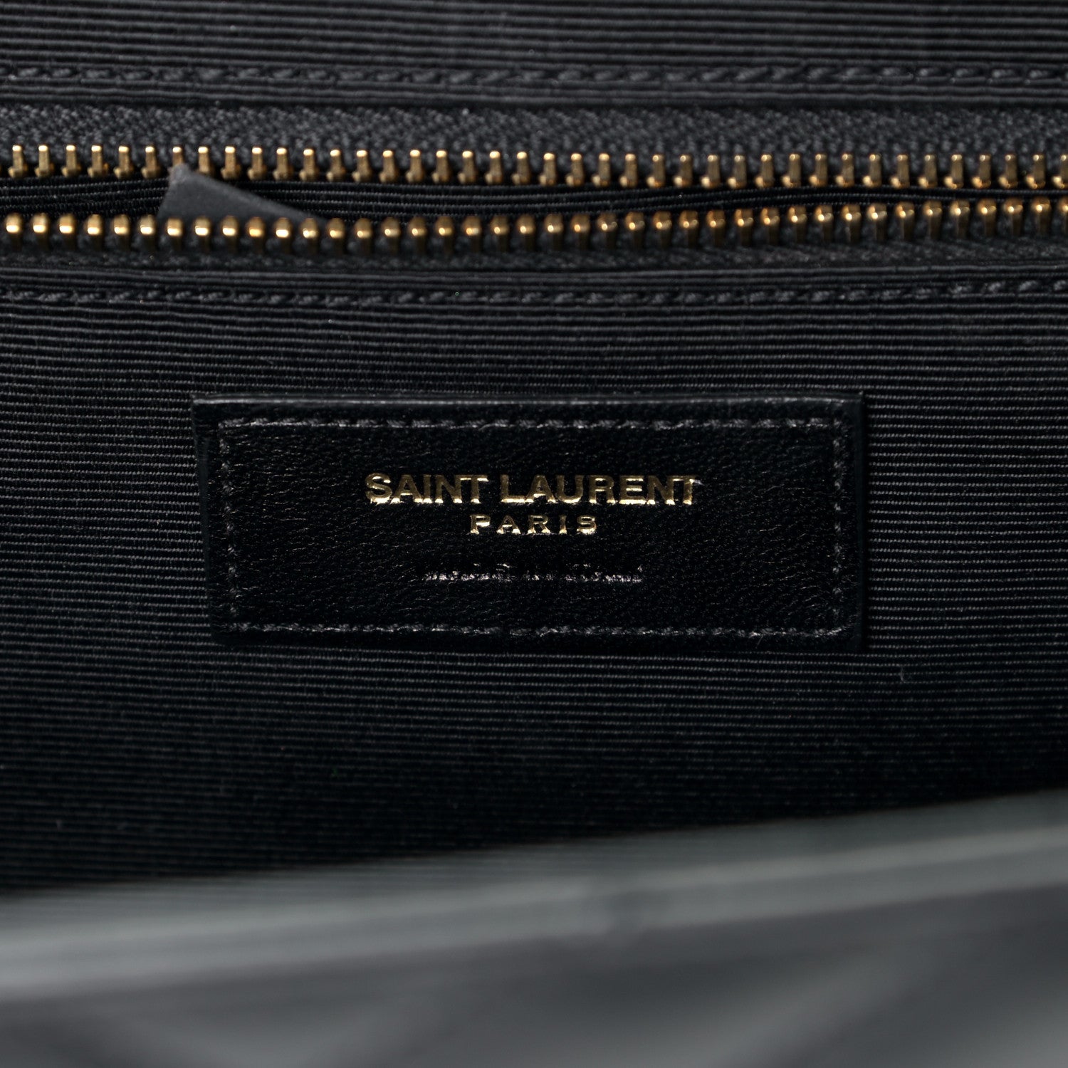 Saint Laurent Grain De Poudre Matelasse Chevron Large Monogram Satchel Black 5 of 5