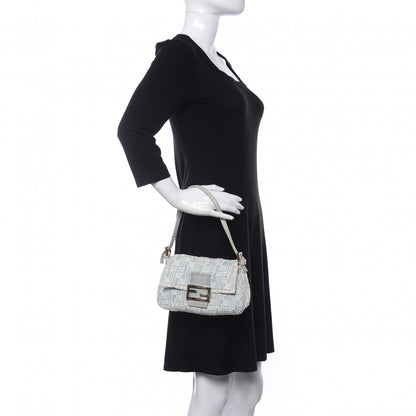 Fendi Denim Zucca Mini Mama Baguette Blue 2 of 8