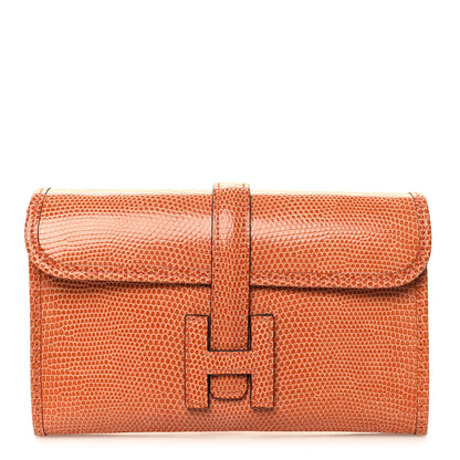 Hermes Lizard Mini Jige Elan Clutch Orange 1 of 11