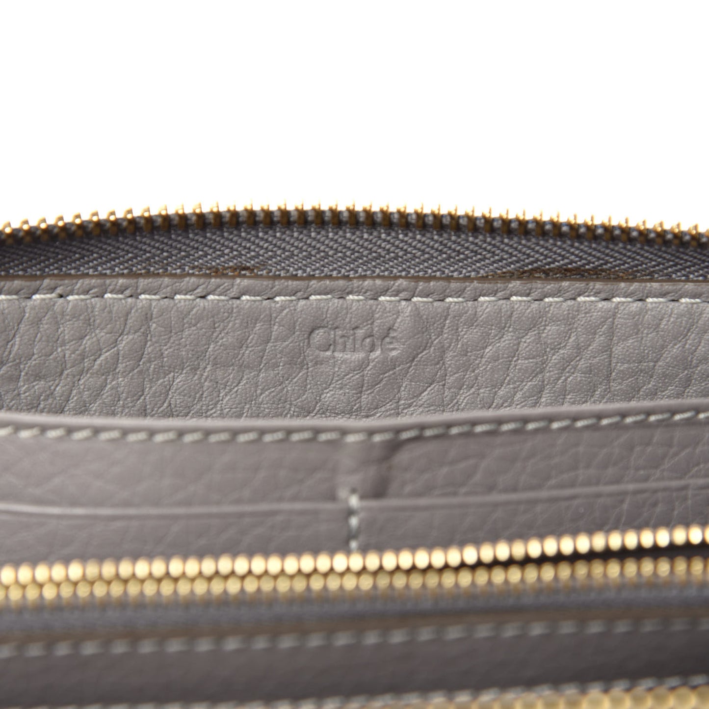 Calfskin Marcie Long Zip Around Wallet Cashmere Grey