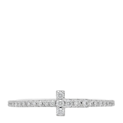 Tiffany 18K White Gold Diamond T Wire Pave Ring 54 7 1 of 5