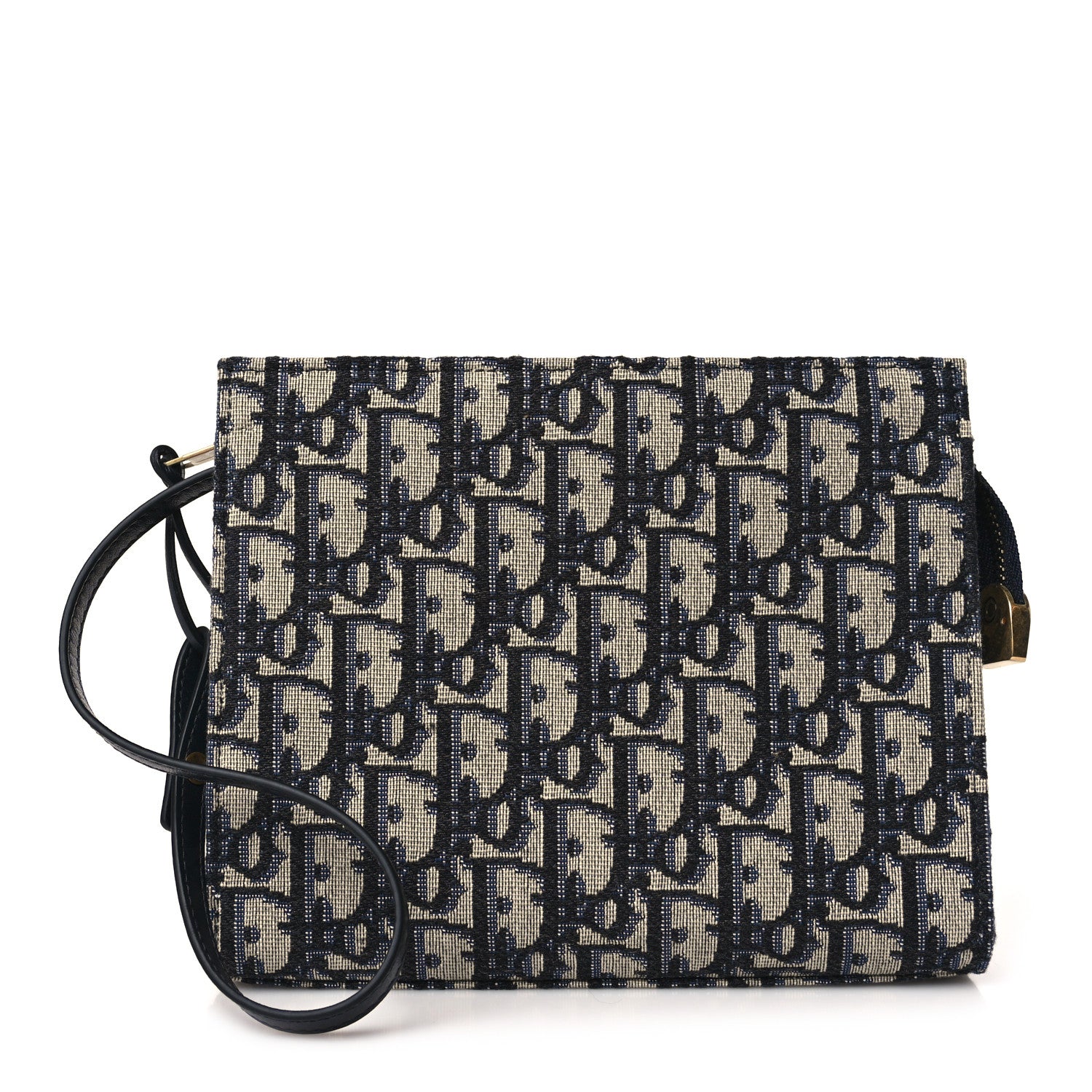 Christian Dior Oblique Zipped Pouch Clutch Blue 1 of 10