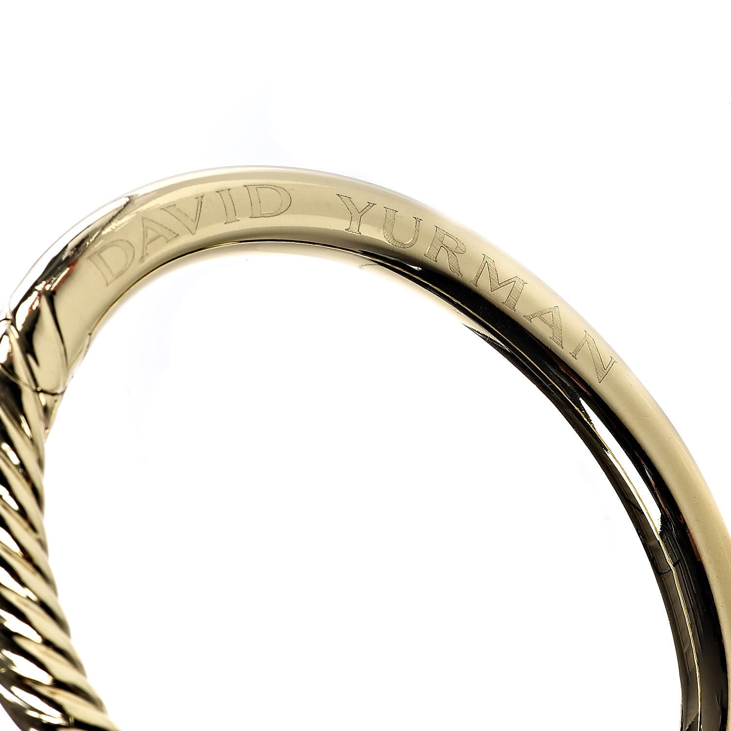 David Yurman 18K Yellow Gold 7mm Cable Hinged Bangle Bracelet 5 of 5