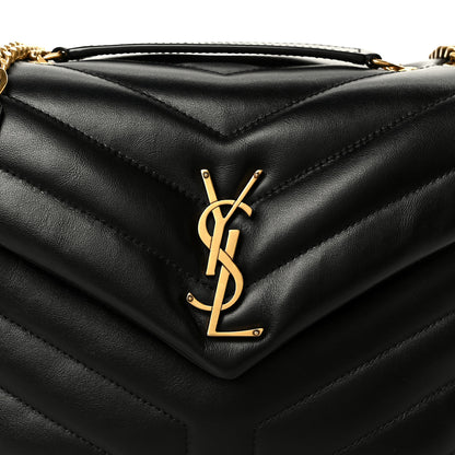 Saint Laurent Calfskin Y Quilted Monogram Small Loulou Chain Satchel Black 9 of 11