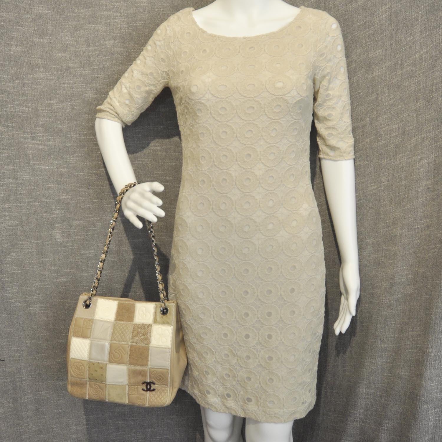 Chanel Lambskin Ostrich Quilted Patchwork Precious Symbols Tote 2 of 8