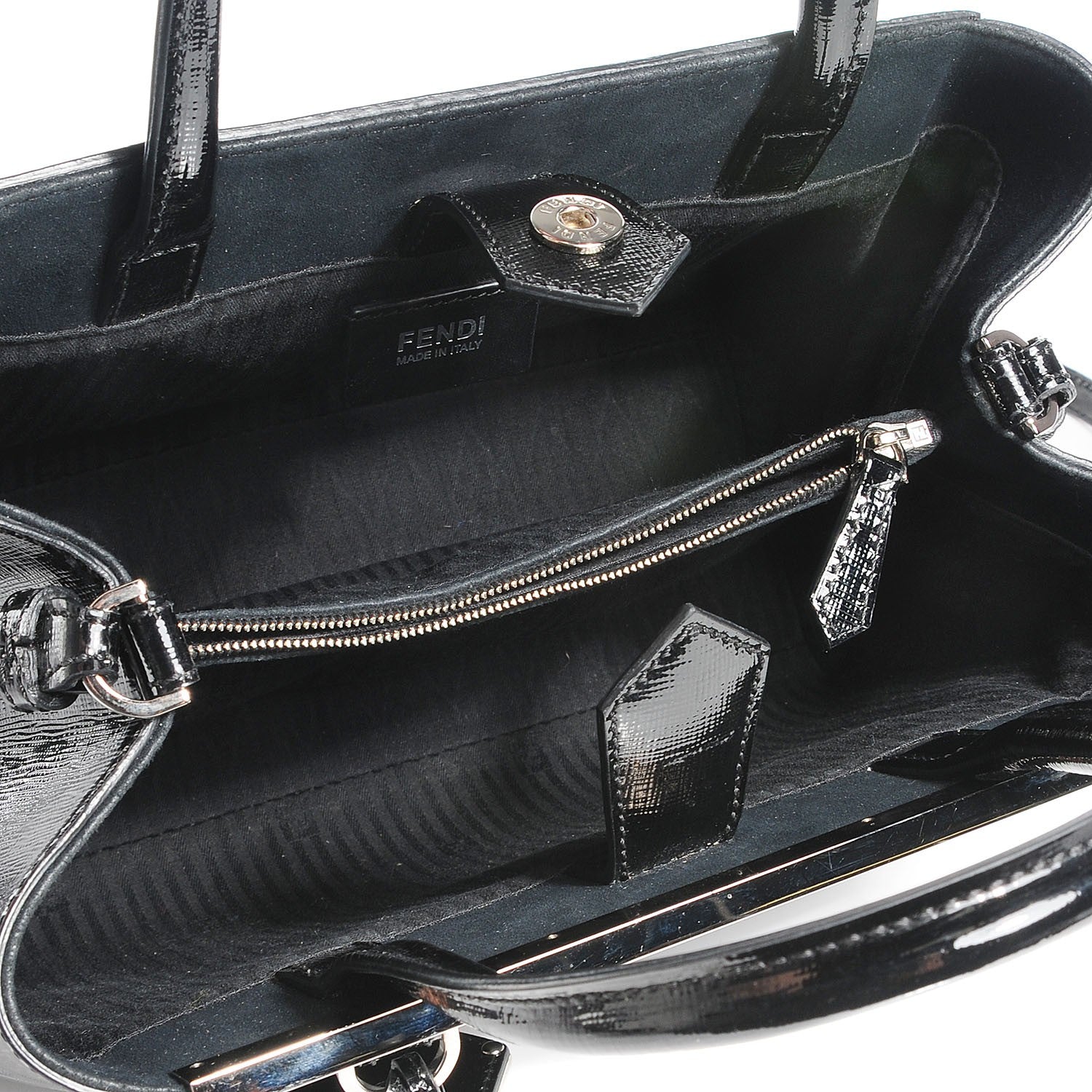 Fendi Vernice Petite 2Jours Tote Nero Black 5 of 10