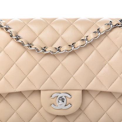 Chanel Lambskin Quilted Medium Double Flap Beige 11 of 11