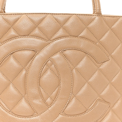 Chanel Caviar Quilted Medallion Tote Beige 8 of 13