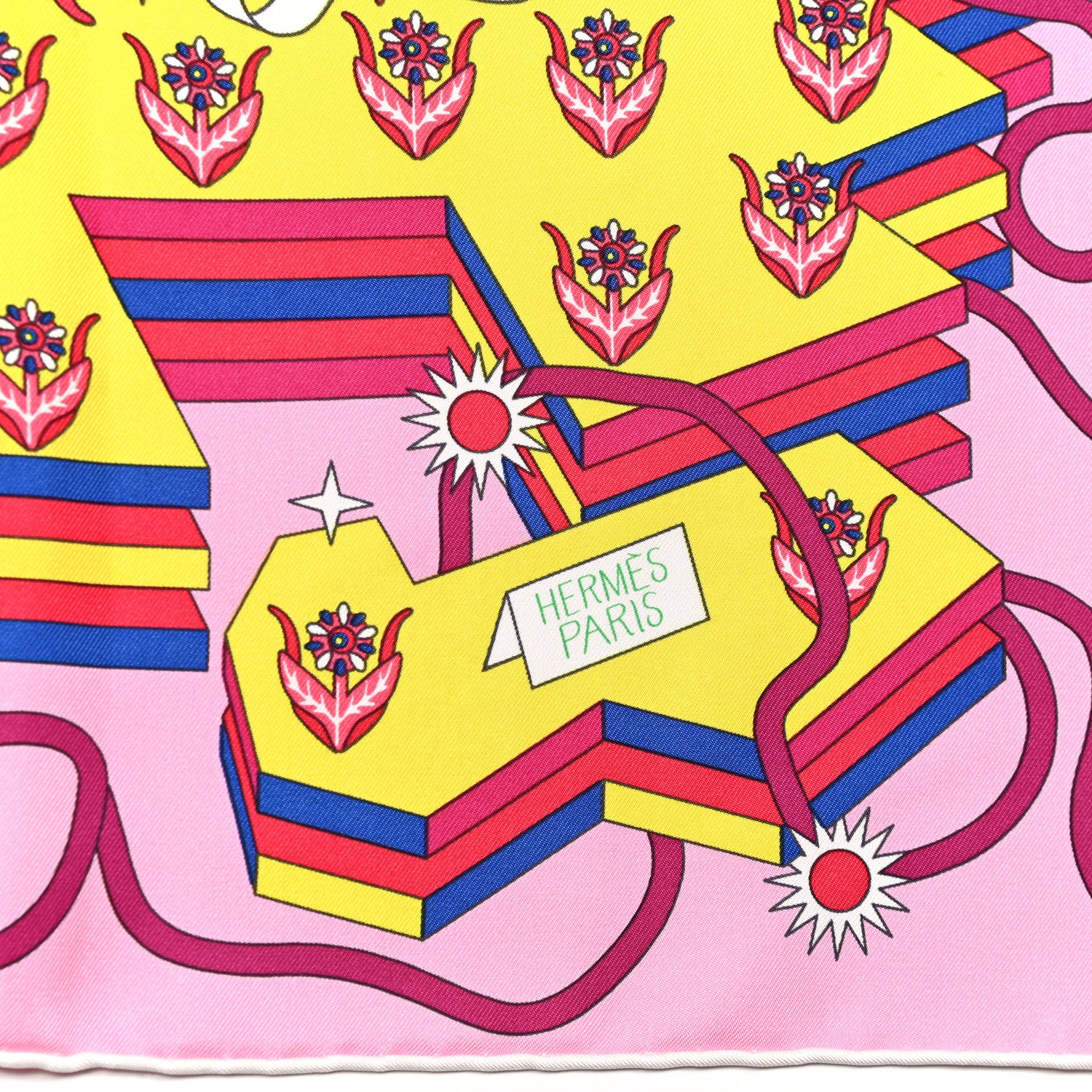 Hermes Silk Woof Woof Scarf 90 Rose 2 of 7