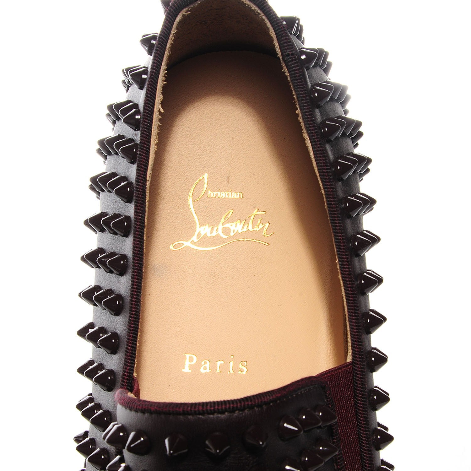 Christian Louboutin Mens Calfskin Spikes Roller Boat Flat 45 Cramoisi 7 of 7