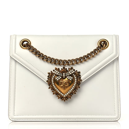 Dolce & Gabbana Smooth Calfskin Medium Devotion Crossbody Bag White 1 of 11