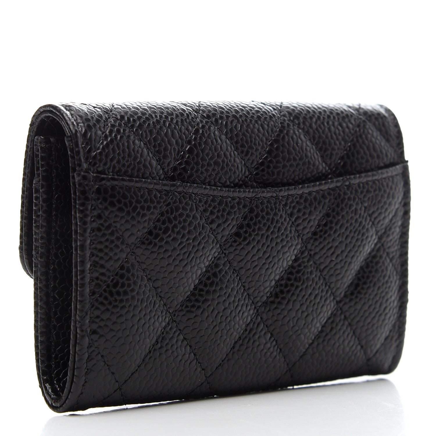 Chanel Caviar Quilted Flap Card Holder Wallet Black 3 of 9