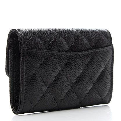 Chanel Caviar Quilted Flap Card Holder Wallet Black 3 of 9