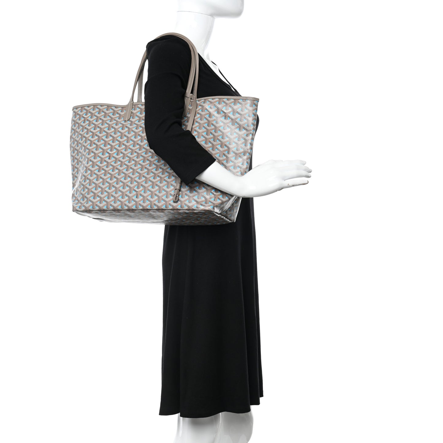 Goyardine Saint Louis Claire Voie PM Grege Turquoise