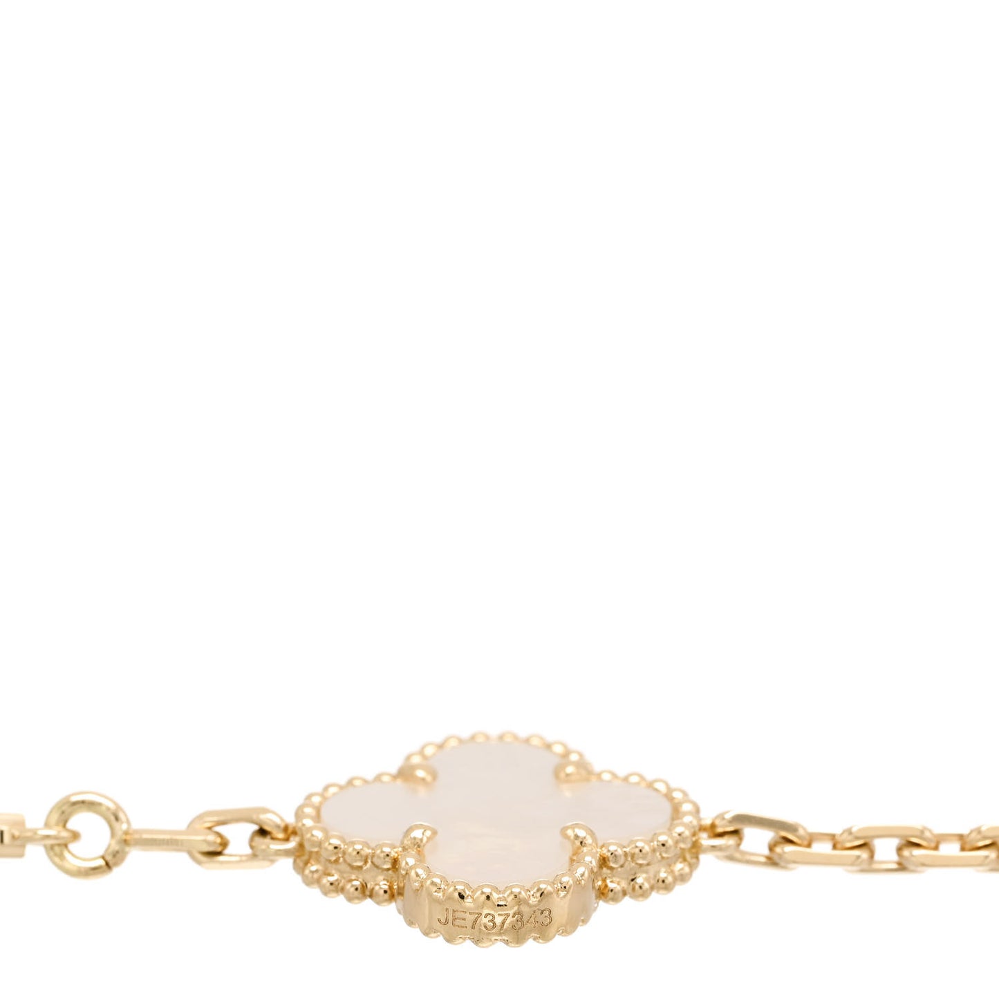 18K Yellow Gold Mother of Pearl 5 Motifs Vintage Alhambra Bracelet