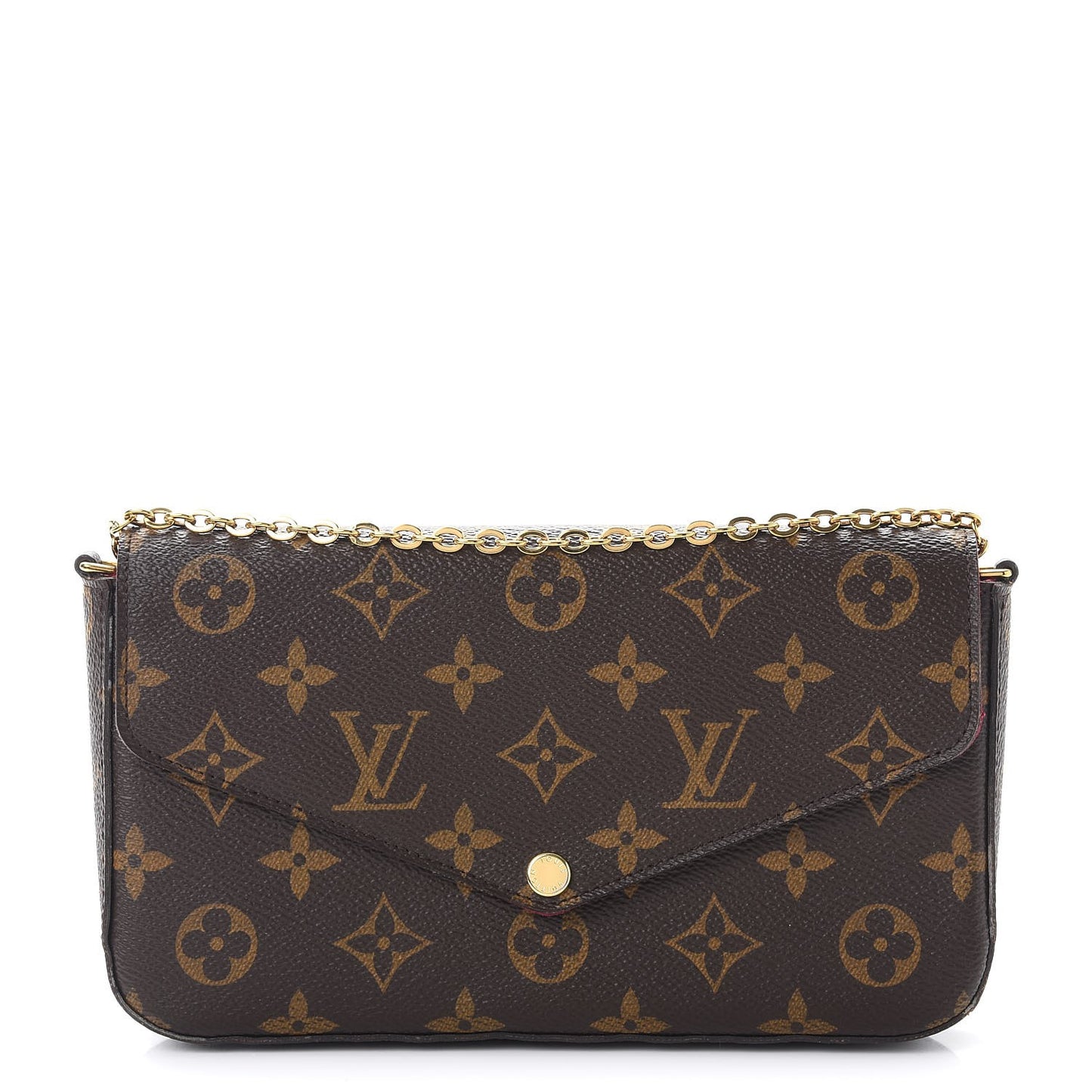 Monogram Pochette Felicie Chain Wallet Fuchsia