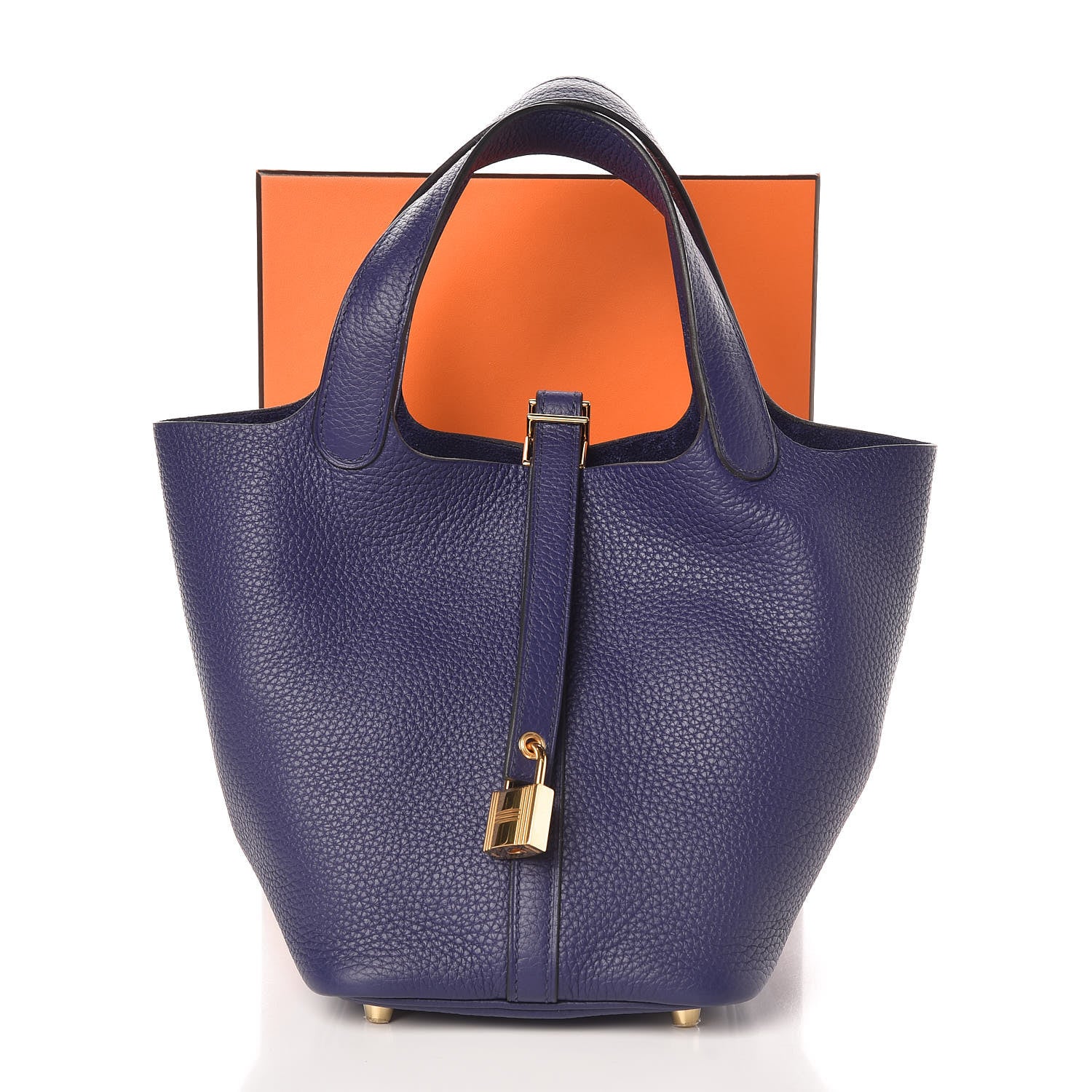 Hermes Taurillon Clemence Picotin Lock 18 PM Bleu Enrce 10 of 10