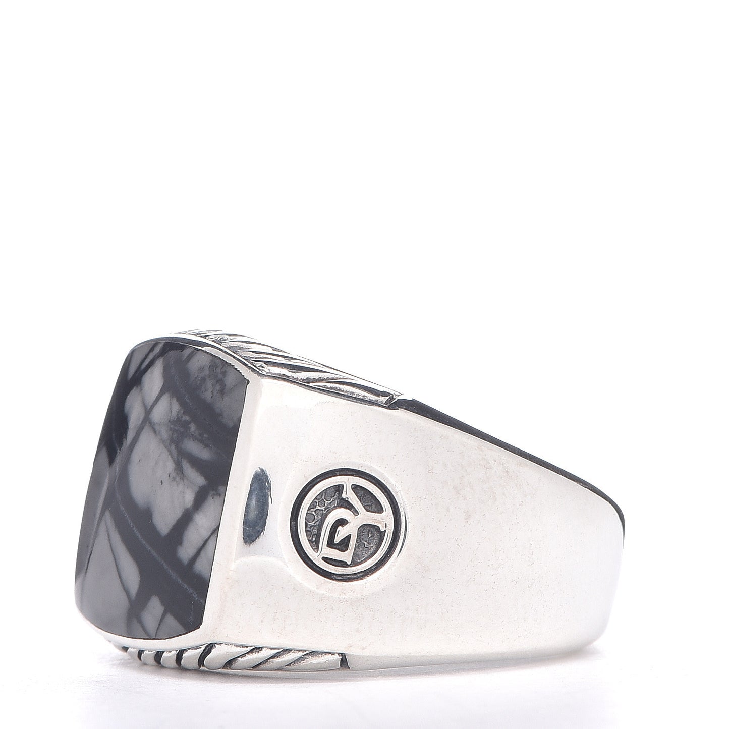 Sterling Silver Picasso Jasper Mens Signet Ring 62 10