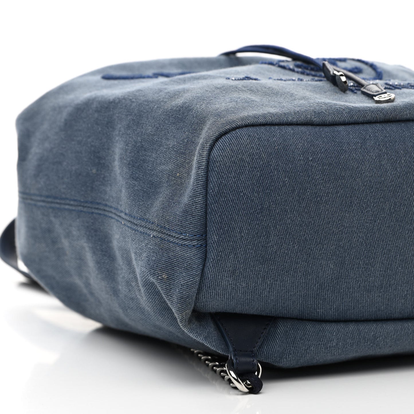 Canvas Sequin Large Deauville Backpack Navy