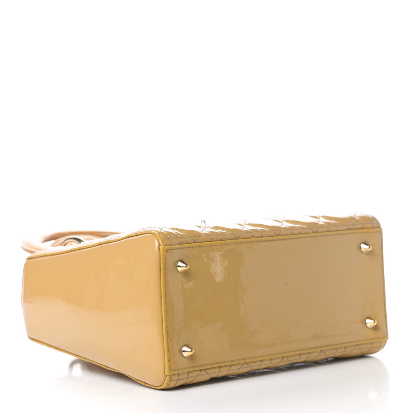 Patent Cannage Medium Lady Dior Beige