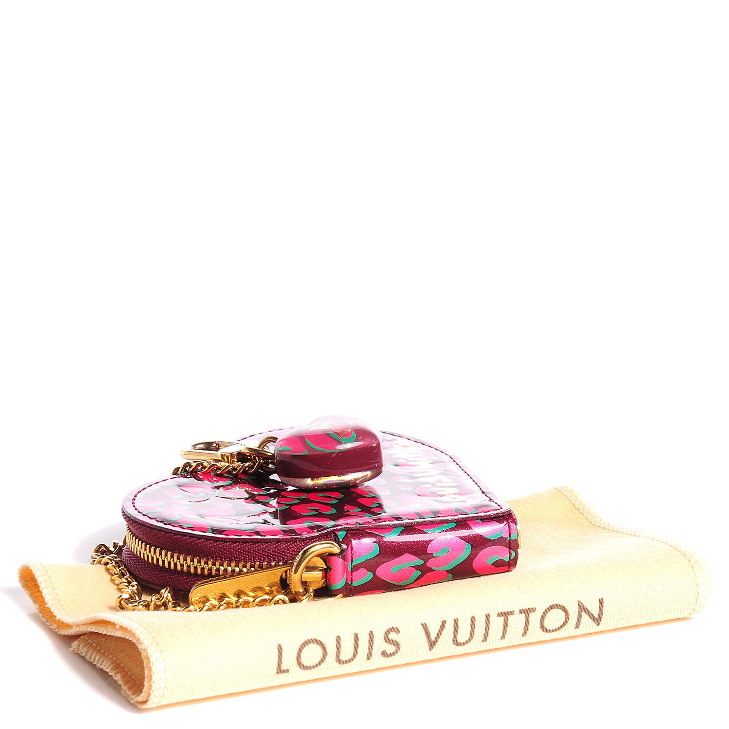 Louis Vuitton Monogram Leopard Coeur Heart Coin Purse Rouge Fauviste 4 of 7