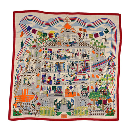Hermes Cashmere Silk La Maison des Carres Shawl 140 2 of 5