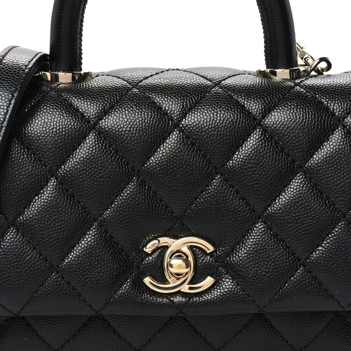 Caviar Quilted Extra Mini Coco Handle Flap Black