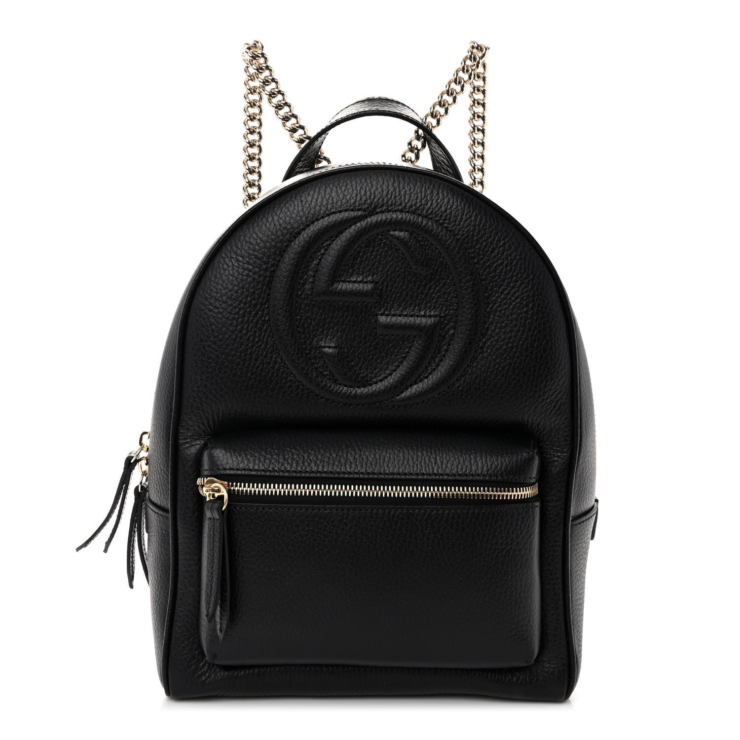 Gucci Pebbled Calfskin Soho Chain Backpack Black 1 of 9