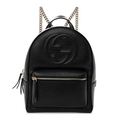 Gucci Pebbled Calfskin Soho Chain Backpack Black 1 of 9