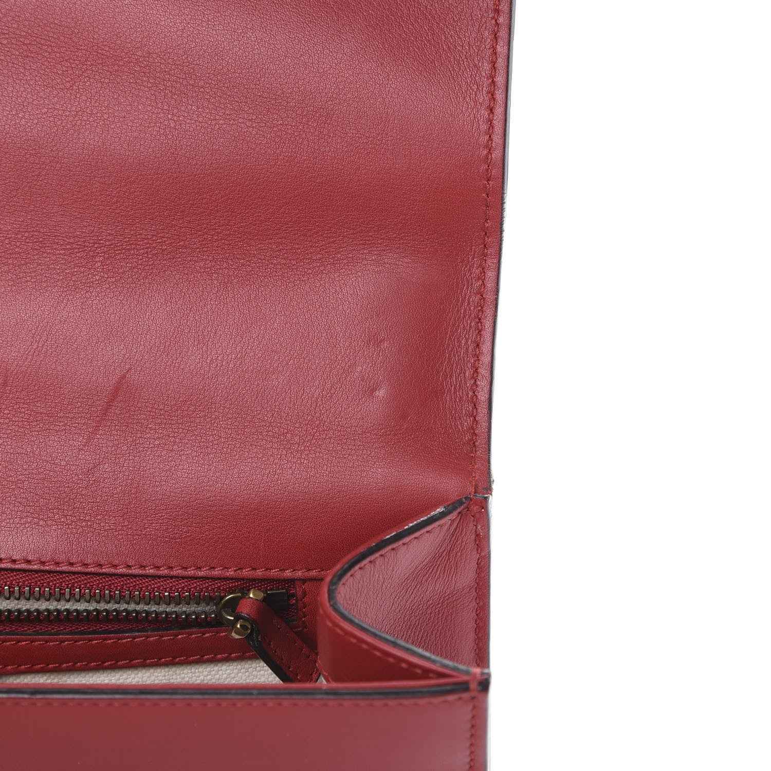 Gucci Calfskin Web Medium Peony Chain Shoulder Bag Red 10 of 16