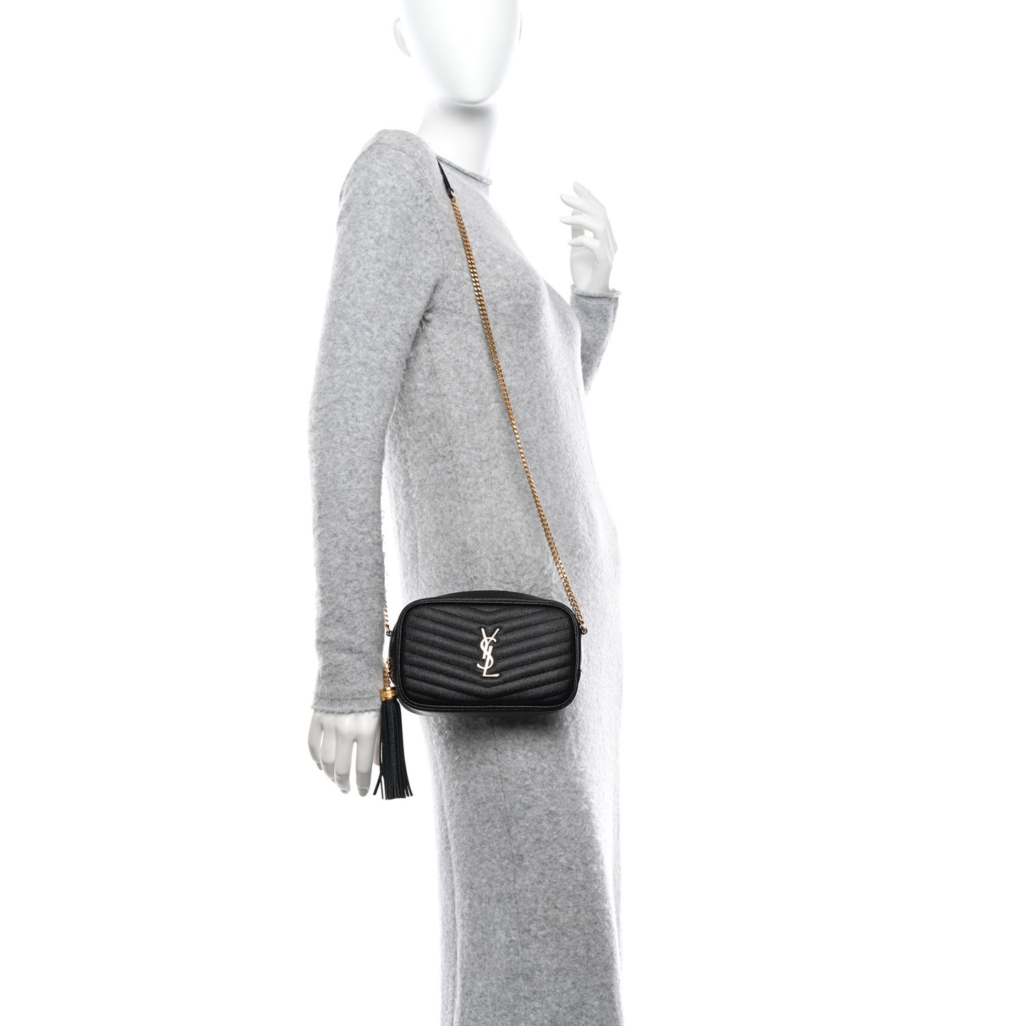 Grain De Poudre Matelasse Monogram Mini Lou Camera Bag Black