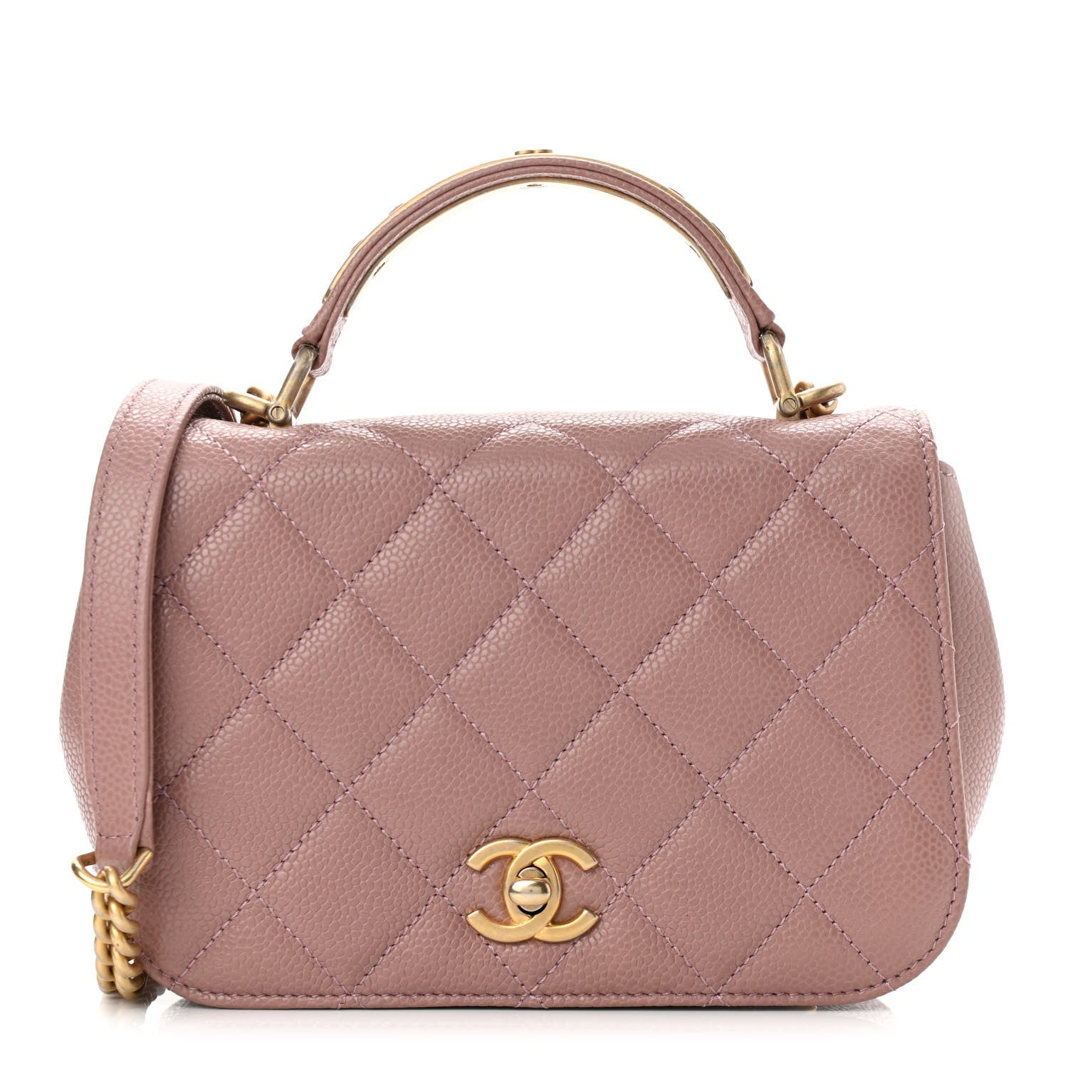 Chanel Caviar Mini Carry Around Flap Bag Light Pink 1 of 10