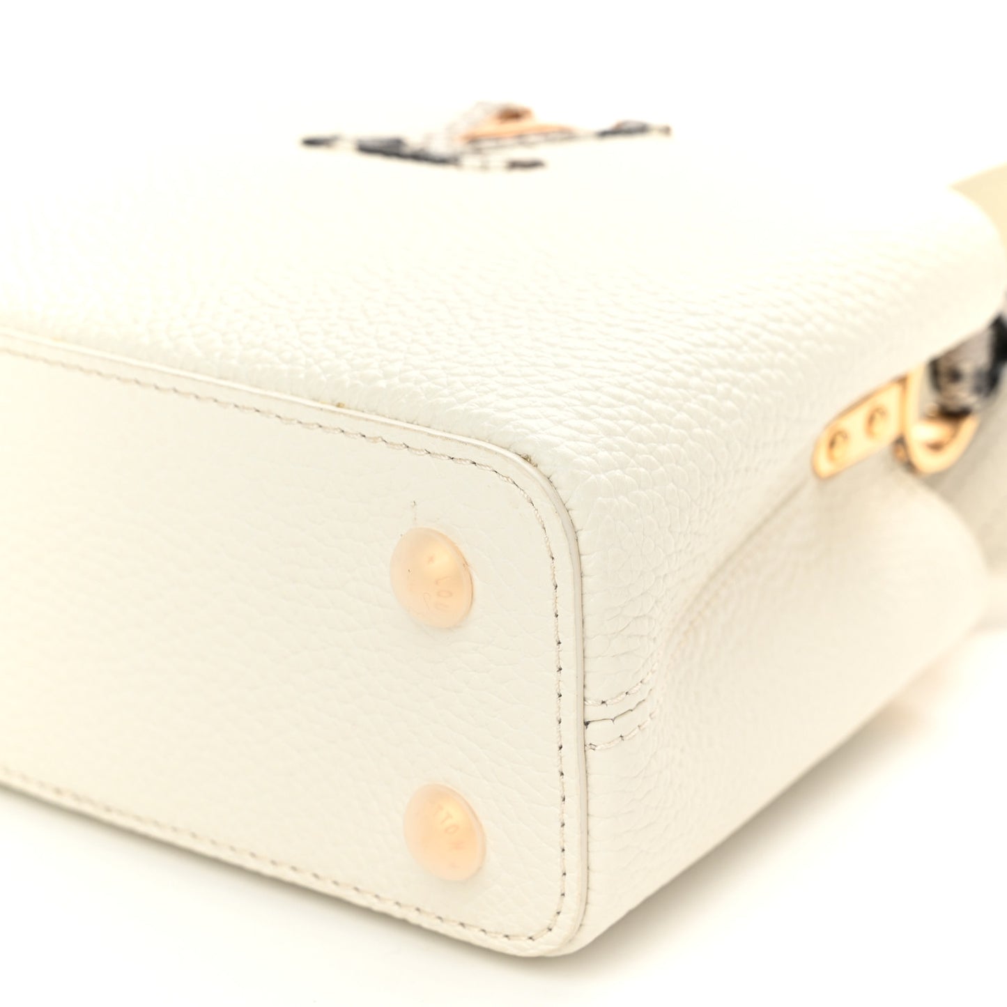 Taurillon Snakeskin Mini Capucines White