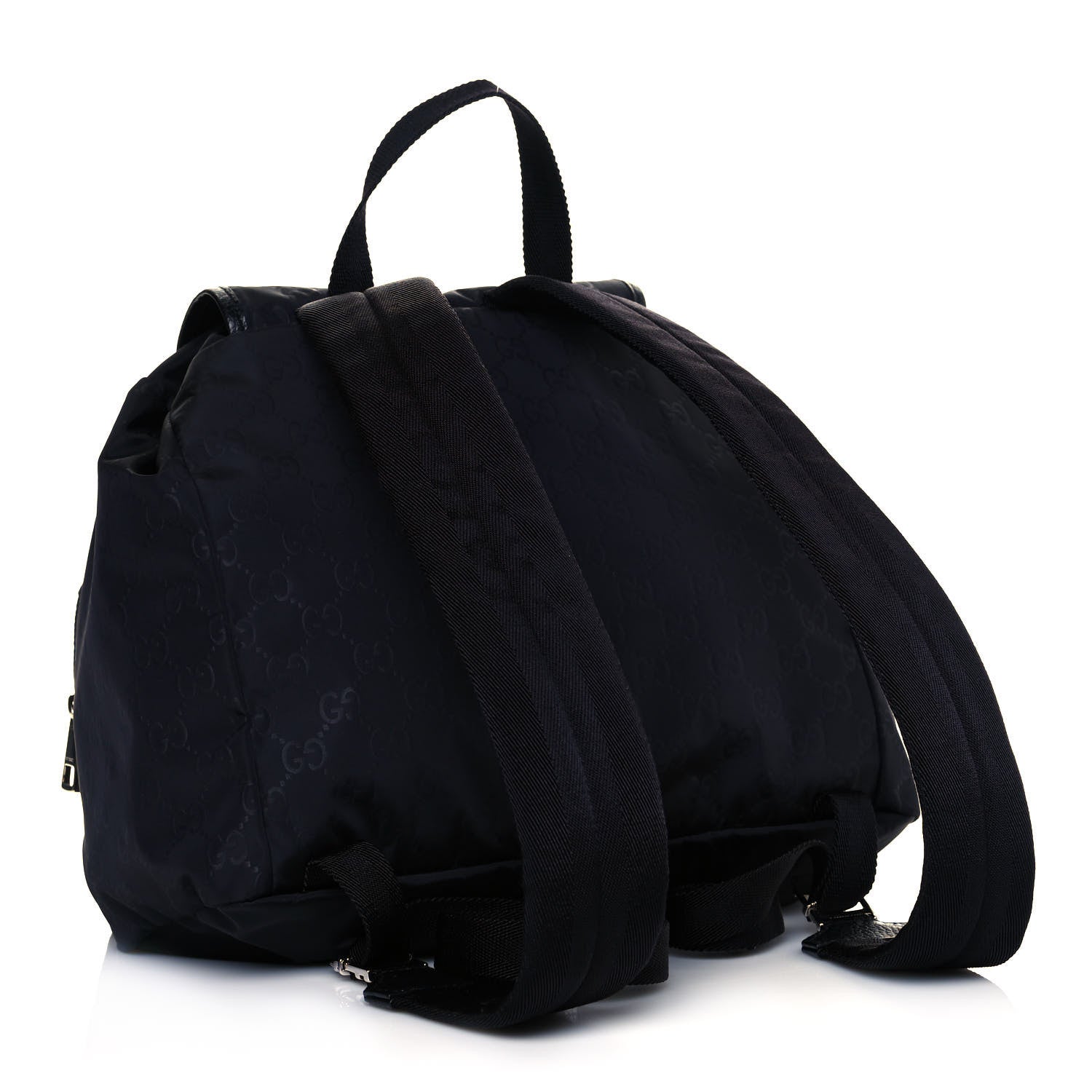 Gucci Nylon Monogram Medium Light Single Buckle Backpack Black 2 of 7