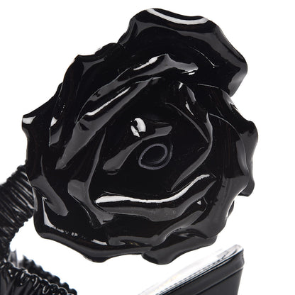 Saint Laurent Patent Freja 105 Flower Ankle Pumps 36 Black 12 of 12