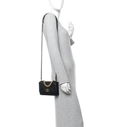 Chanel Lambskin Quilted Chanel 19 Wallet On Chain WOC Black 2 of 12