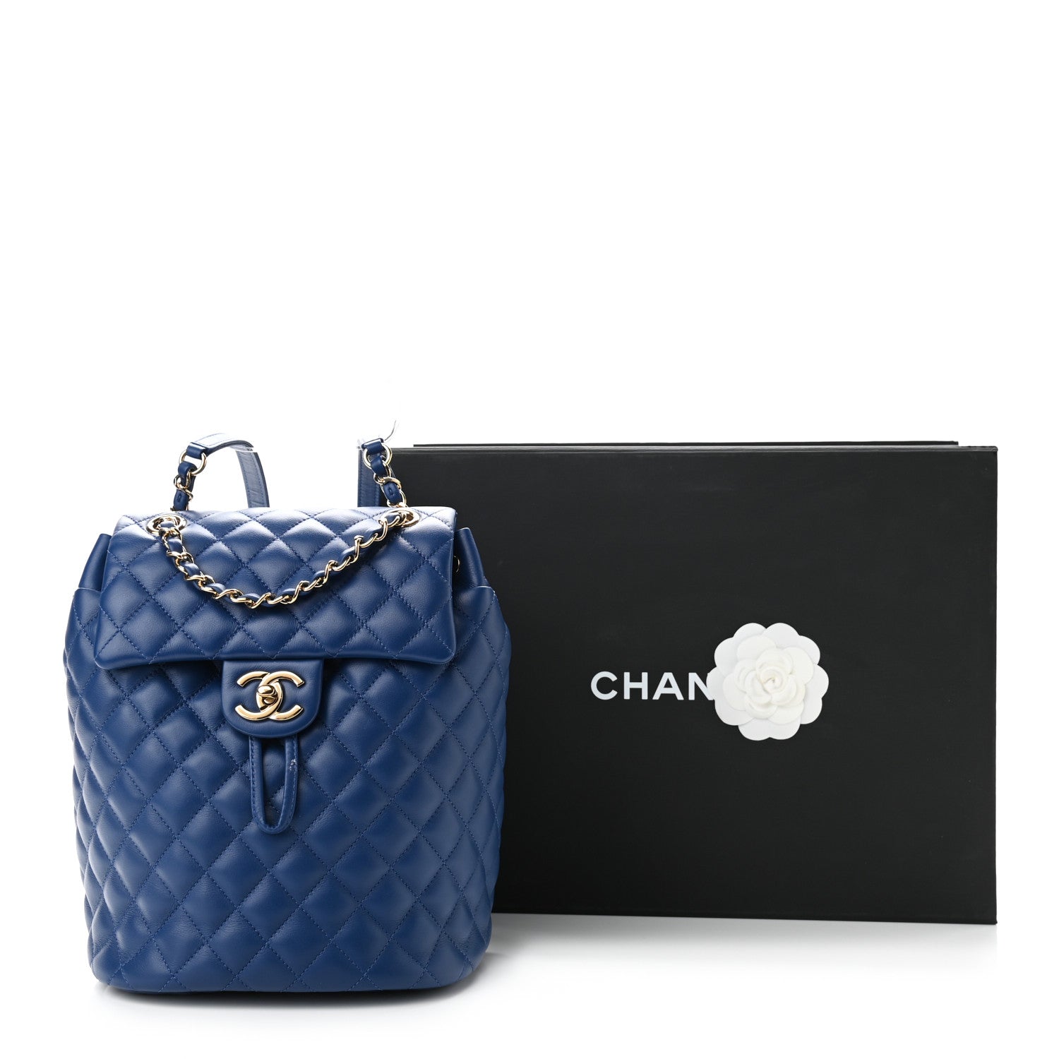 Chanel Calfskin Quilted Small Urban Spirit Backpack Blue 10 of 10