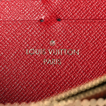 Louis Vuitton Damier Ebene Clemence Wallet Cherry 6 of 10