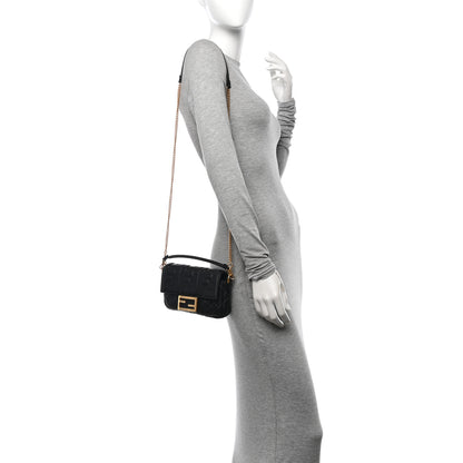 Fendi Nappa FF 1974 Embossed Mini Baguette Black 2 of 13