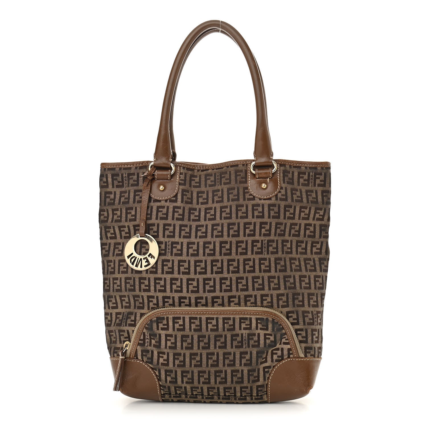 Fendi Zucchino Cuoio Chef Tote Mogano Panna Fango 1 of 13