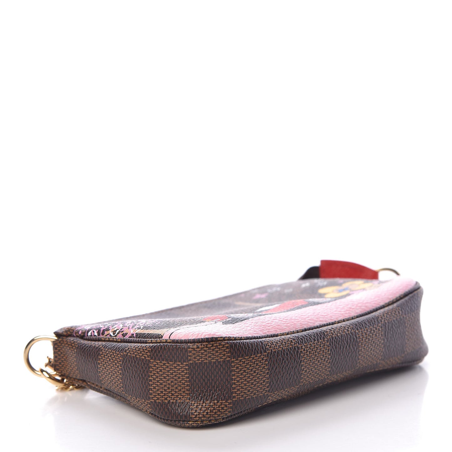 Damier Ebene 2019 Christmas Animation Mini Pochette Accessories Red