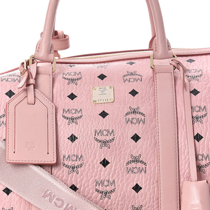MCM Visetos Large Traveler Weekender Bag Light Pink 7 of 19