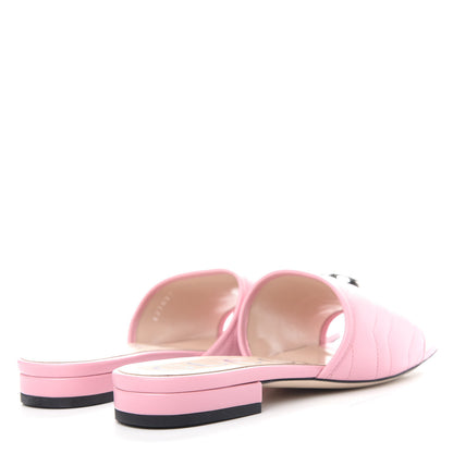 Gucci Nappa Matelasse GG Marmont Flat Slide Sandals 37.5 Wild Rose 4 of 11