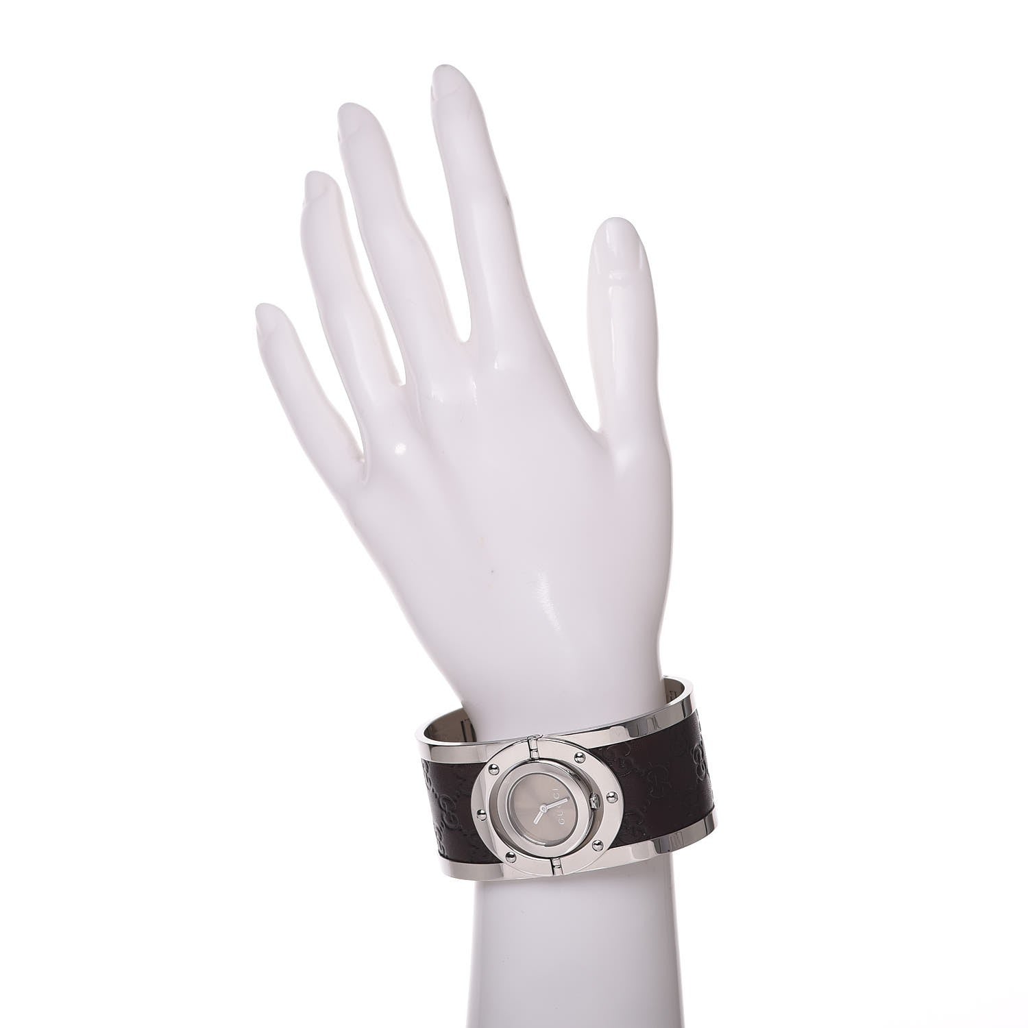 Gucci Stainless Steel Calfskin 33mm Twirl Quartz Watch Brown 2 of 8