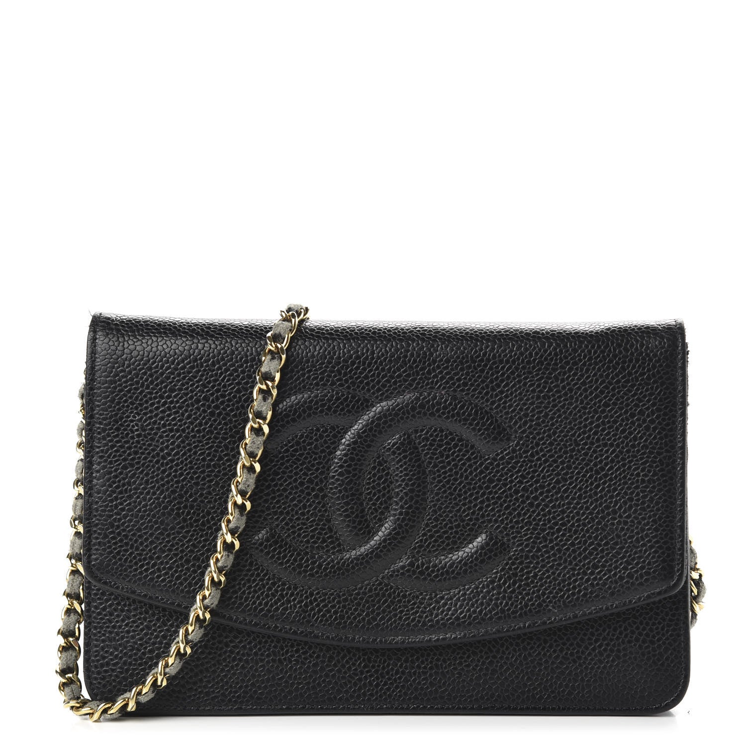 Chanel Caviar Timeless CC Wallet On Chain WOC Black 1 of 14